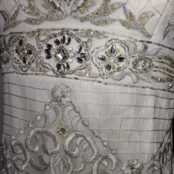 Sue Nocturne 1920s Strapless Sequined Beaded Gown - Picture 8 of 16